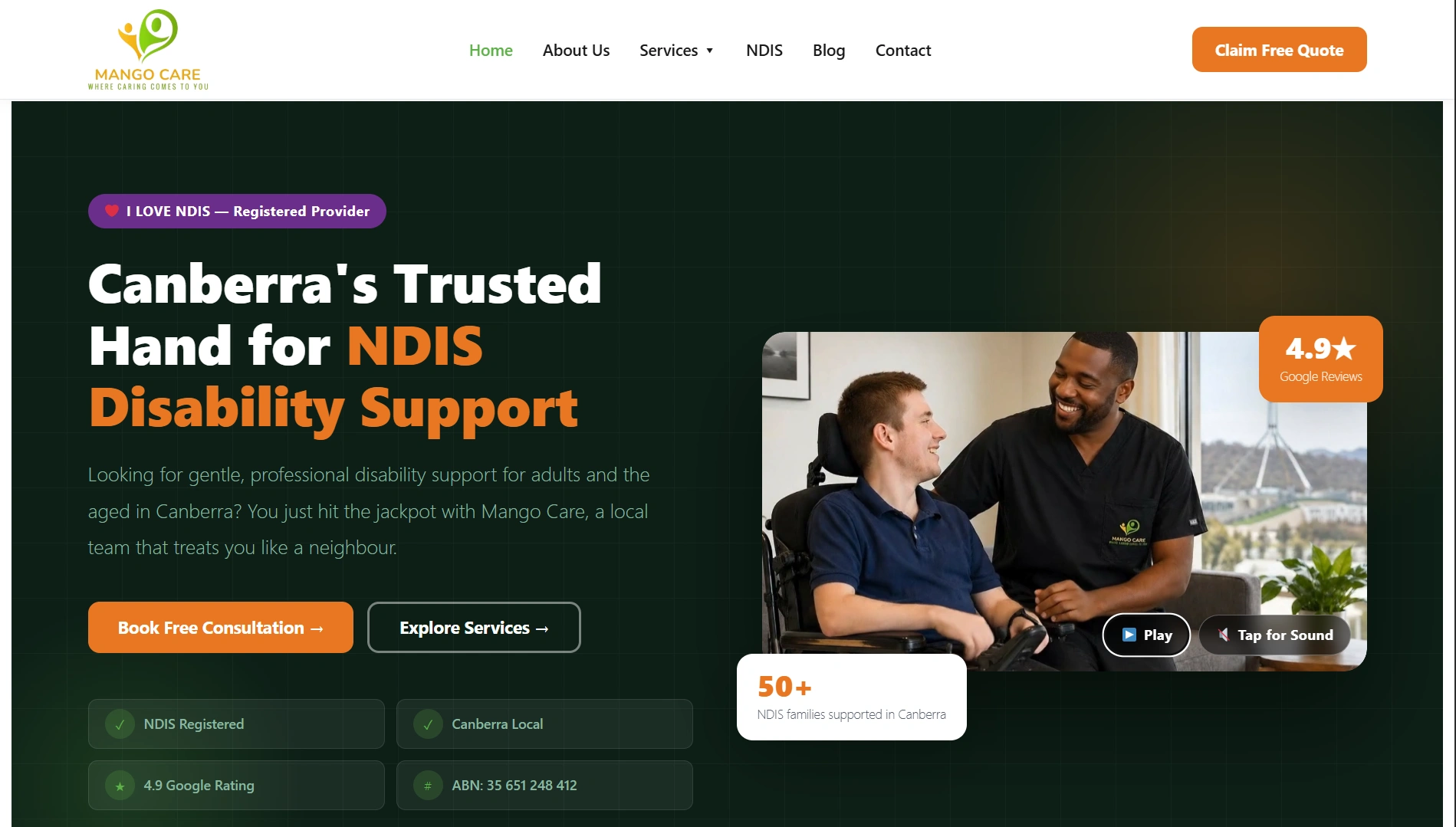 Mango Care website