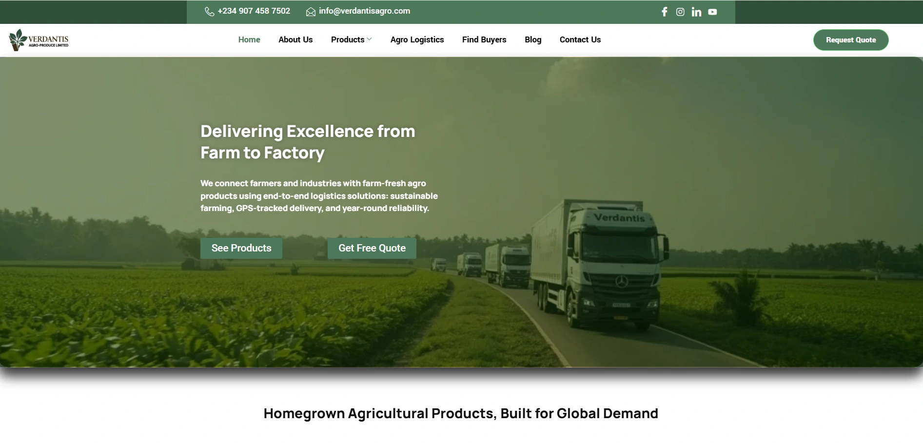 Verdantis Agro website