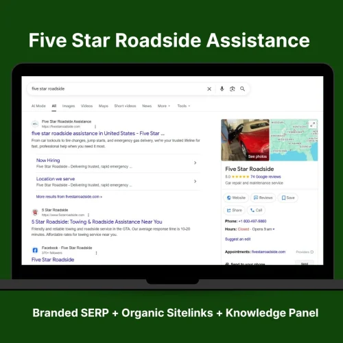 Five Star Roadside Branded SERP