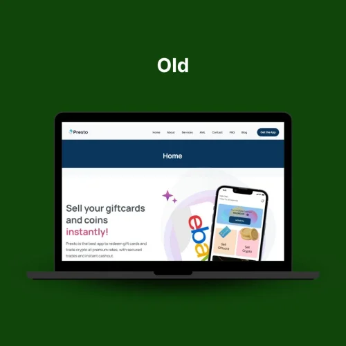 Case Study 3 - Old Presto Homepage