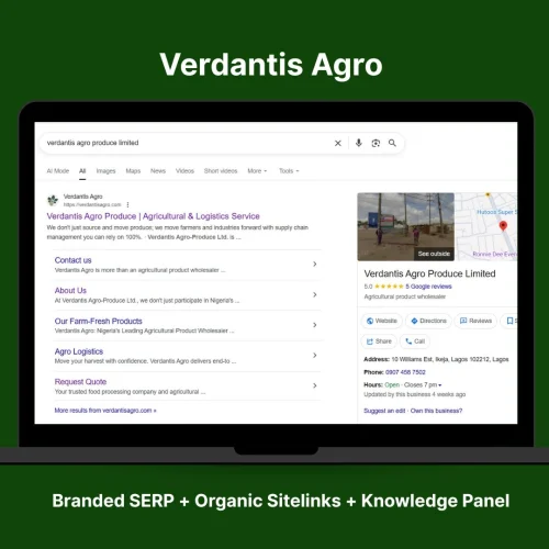 Verdantis Agro Branded SERP
